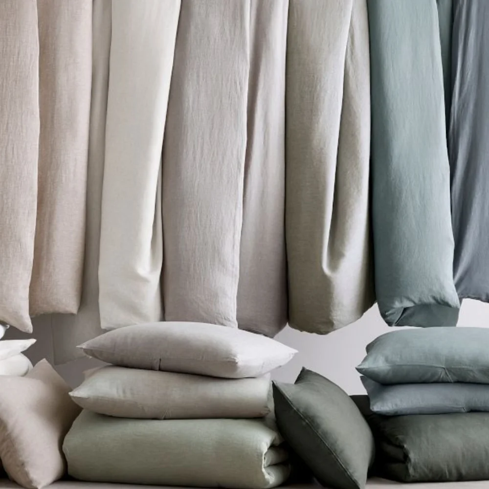 ❤️BUY 2 GET 1 FREE  West Elm European Flax Linen Duvet Cover, King/Cal.King
